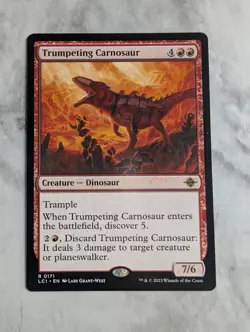 Trumpeting Carnosaur | MTG LCI Lost Caverns Ixalan | Creature Dinosaur Discover - Image 1