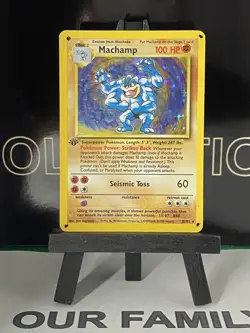 Machamp 8/102 | 1st Edition Holo Rare | Base Set | Pokemon TCG 1999 HP/DAMAGED - Image 2