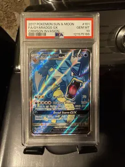 2017 POKEMON SUN & MOON CRIMSON INVASION #101 FULL ART/GYARADOS GX PSA 10 - Image 1