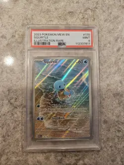 Pokemon Squirtle 170/165 Sv: Scarlet & Violet 151 Illustration Rare Holo PSA 9 - Image 1