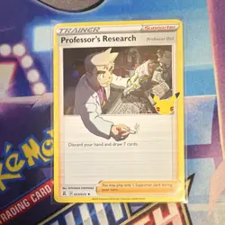 Pokemon TCG Celebrations Professor's Research 023/025 Holo Rare EN - Image 1