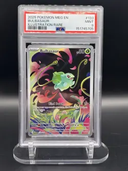 PSA 9 Bulbasaur Illustration Rare #133 2025 Pokemon Mega Evolution - Image 1