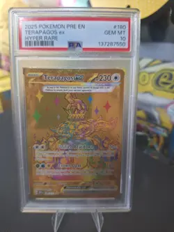 Pokemon Terapagos ex 180/131 Hyper Rare Holo Sv Prismatic Evolutions PSA 10 EN - Image 1