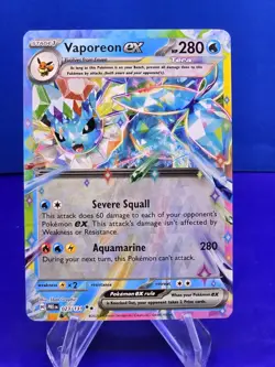 Prismatic Evolutions Vaporeon ex Double Rare Holo 023/131 Pokemon NM - Image 1