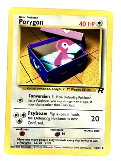 Porygon 48/82 Uncommon Team Rocket Pokemon Unlimited Moderately Played - Image 1