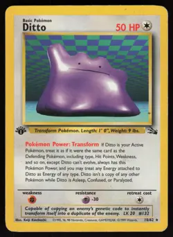 1st Edition Ditto (18) 18/62 Fossil Pokemon TCG Card - Image 1