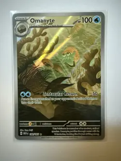 Pokemon TCG Omanyte Scarlet & Violet 151 Illustration Rare Card 180/165 NM - Image 1