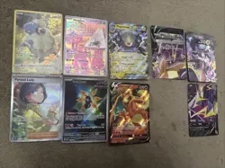 Pokemon Scarlet & Violet Ex’s, Full art’s, And V’s Lot Of 9 Cards - Image 1