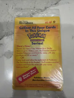 Sealed Electabuzz Pokemon The First Movie 1999 WB Promo - Image 1
