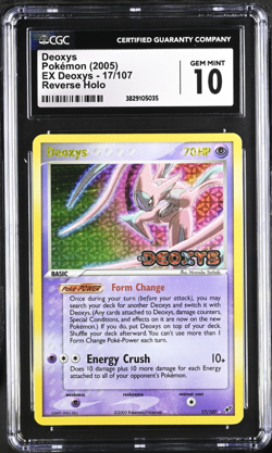 Pokemon Deoxys 17/107 EX Deoxys Reverse Holo Stamped CGC 10 Gem Mint - Image 1