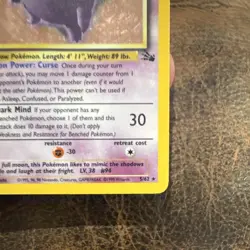 Pokemon TCG Gengar Fossil 5/62 Holo Rare Unlimited 80 HP English 1999 - Image 3