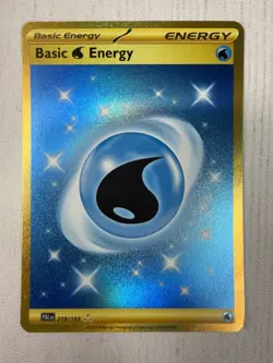 Basic Water Energy 279/193 Pokemon TCG SV02: Paldea Evolved Gold Hyper Rare NM - Image 1