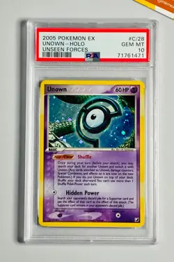Pokemon 2005 PSA 10 Unown Holo Ex Unseen Forces #C/28 English - Image 1