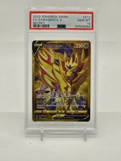 Pokemon Zamazenta V Secret Rare Holo 212/202 Sword & Shield PSA 10 English - Image 1