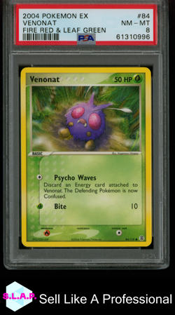 VENONAT FIRE RED & LEAF GREEN POKEMON EX FIRE RED & LEAF GREEN 2004 84 PSA 8 - Image 1