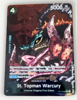 Bandai One Piece CCG St. Topman Warcury OP13-009 Secret Rare Alt Art Holo - Image 1
