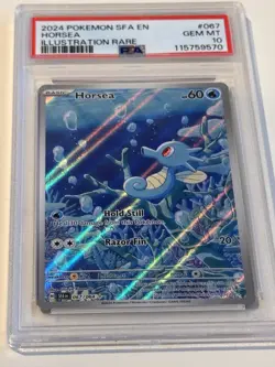 Pokemon TCG Horsea Shrouded Fable Holo Illustration Card 067/064 PSA 10 - Image 1