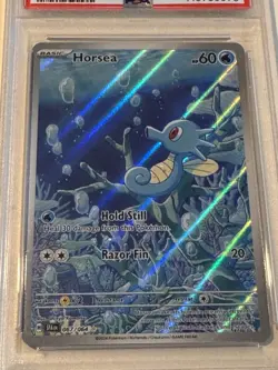Pokemon TCG Horsea Shrouded Fable Holo Illustration Card 067/064 PSA 10 - Image 2