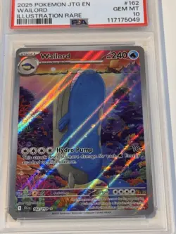 Pokemon TCG Wailord Journey Together Illustration PSA 10 Gem MT Card 162/159 - Image 2