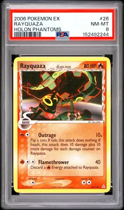 2006 POKEMON EX HOLON PHANTOMS #26 RAYQUAZA PSA 8 - Image 1