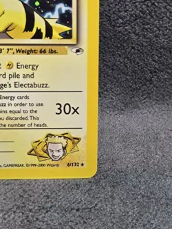 Lt. Surge's Electabuzz 6/132 Gym Heroes Holo Rare English Unlimited HP/DMG - Image 4