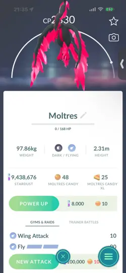 Pokemon Go Legendary Galerian Moltres ( Normal ) - Image 1