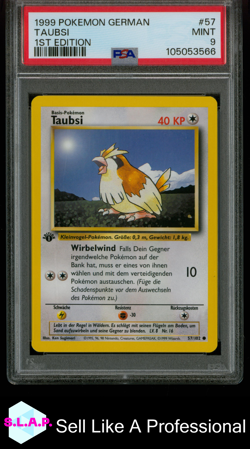 TAUBSI 1ST EDITION POKEMON GERMAN 1999 57 PSA 9 - Image 1