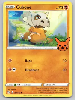 Cubone 069/163 Promo Trick or Trade BOOster Pokemon Near Mint - Image 1