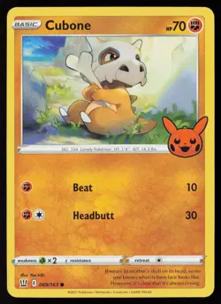 Cubone 069/163 Promo Trick or Trade BOOster Pokemon Near Mint - Image 1