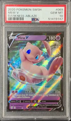 Pokemon Card Mew V 069/189 PSA 10 Darkness Ablaze - Image 1