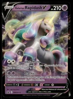 Pokemon Cards Galarian Rapidash V SWSH111 Sword & Shield Promo Holo Promo NM - Image 1