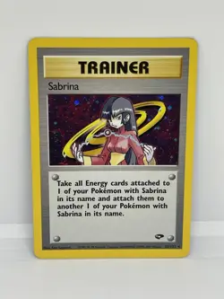 Pokemon TCG Sabrina 20/132 Gym challenge Holo Rare 1999 WOTC Vintage LP - Image 1
