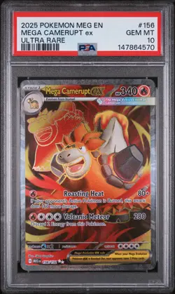 2025 POKEMON MEG EN-MEGA EVOLUTION ULTRA RARE #156 MEGA CAMERUPT EX PSA 10 - Image 1