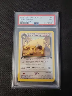 2000 Pokemon TEAM ROCKET 1st Edition DARK PERSIAN 42/82 PSA graded 9 MINT - Image 1