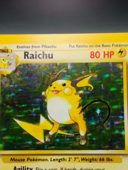Raichu Pokemon Card Holo WOTC 14/102 Base Set Rare Vintage 1999 LP+ - Image 4