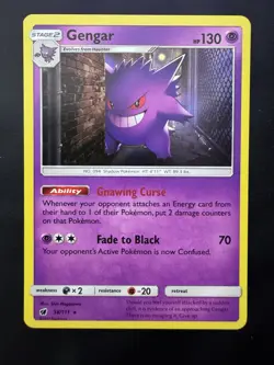 Pokemon Card Gengar Holo 38/111 SM-crimson Invasion English LP - Image 1