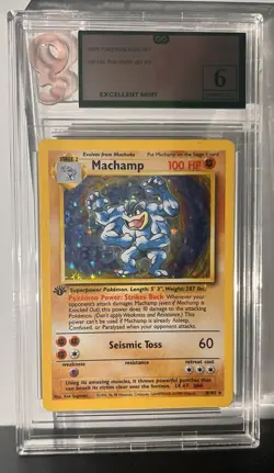 Pokemon TCG Machamp Holo 1st Edition Base Set 8/102 OG 6 - Image 1