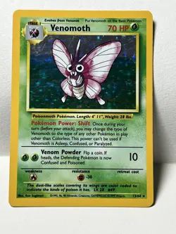 Pokemon TCG Venomoth 13/64 Jungle Holo Rare Unlimited English 1999 70 HP - Image 1