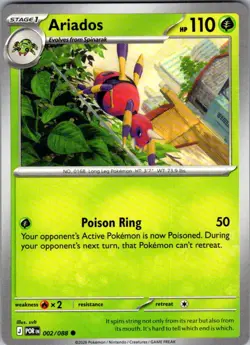 Ariados Perfect Order 002/088 Common Pokemon Near Mint - Image 1