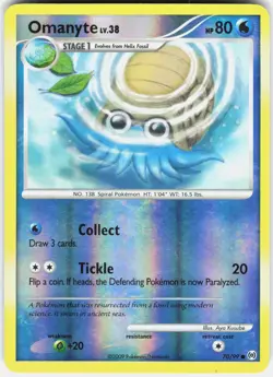 Omanyte 70/99 Common Arceus Pokemon Reverse Holo Moderately Played - Image 1