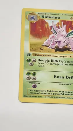Pokemon WOTC Base 1st Edition Nidorino Shadowless 37/102 - Image 3