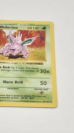 Pokemon WOTC Base 1st Edition Nidorino Shadowless 37/102 - Image 4