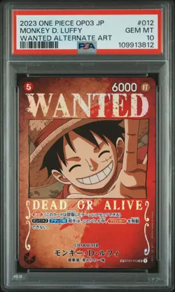 One Piece Card Japanese - Monkey D.Luffy Wanted Alt Art #012 - OP03 - PSA 10 GM - Image 2