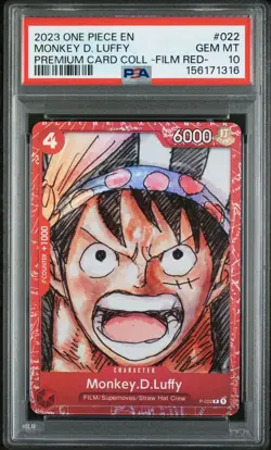 2023 ONE PIECE MONKEY D. LUFFY PREM. CARD COLLEC. OP FILM RED- #022 PSA 10 - Image 1