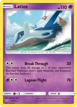 Latios 41/73 Rare Holo | Shining Legends | Pokemon Card - Image 1