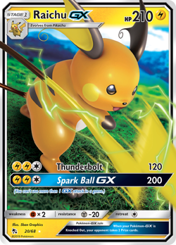 Raichu-GX 20/68 Rare Holo GX | Hidden Fates | Pokemon Card - Image 1