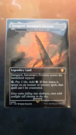 MTG Isengard, Saruman's Fortress (0359) *Non-Foil* Borderless Box Topper LOTR NM - Image 1