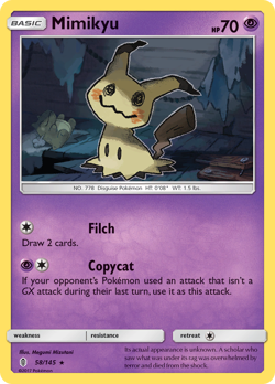 Mimikyu 58/145 Rare Holo | Guardians Rising | Pokemon Card - Image 1