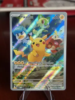 Pokemon TCG Pikachu 027 Promo Holo Black Star Paldea Evolved - Image 1