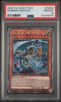 2023 YU-GI-OH! TN23-25TH ANV TIN: DUELING HEROES #EN004 RAINBOW DRAGON PSA 10 - Image 1